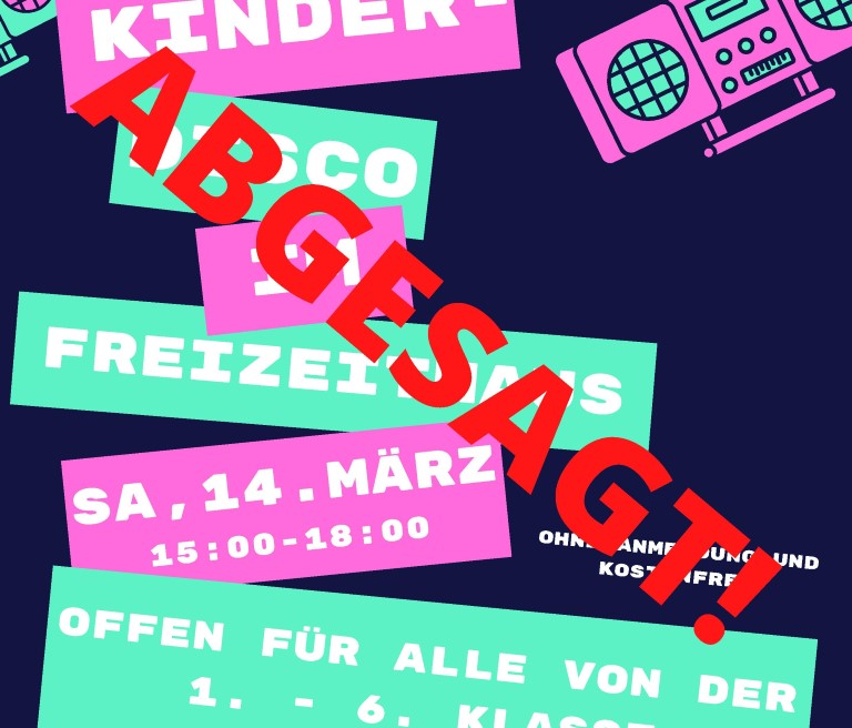 Abgesagt: Kinderdisco im Freizeithaus (14.03.20–14.03.20)